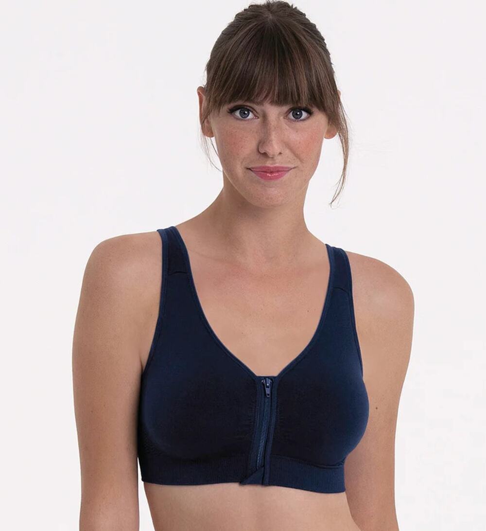 ANITA Women's Lynn Post Mastectomy Bra Large Maritime Blue Molded Cups NWT